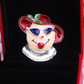 Christmas Tree Brooch Pin With Cute Penguin And Santa Design, Holiday Corsage For view 4