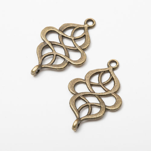Zinc Alloy Chinese Knot Charm Pendant No.107915 for DIY Necklace Bracelet Jewelry Making