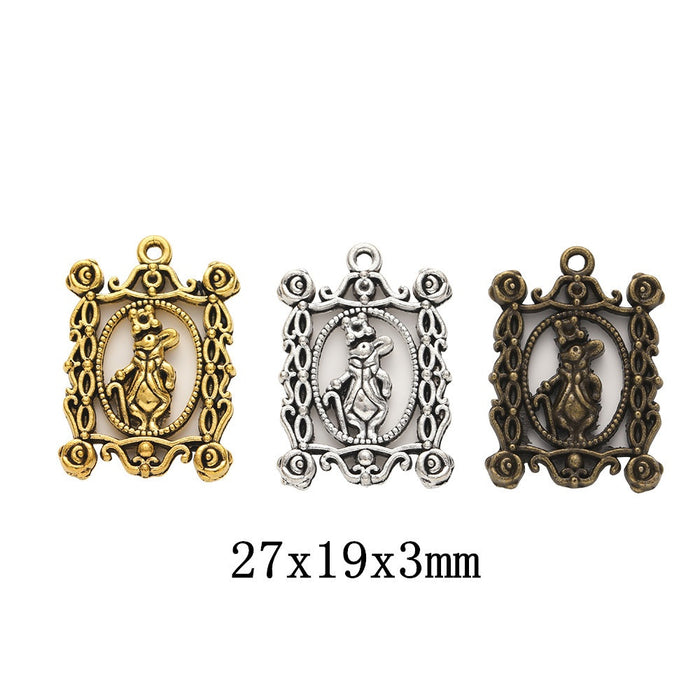 Zinc Alloy Rabbit Frame Charm Pendant for DIY Necklace Bracelet Jewelry Making