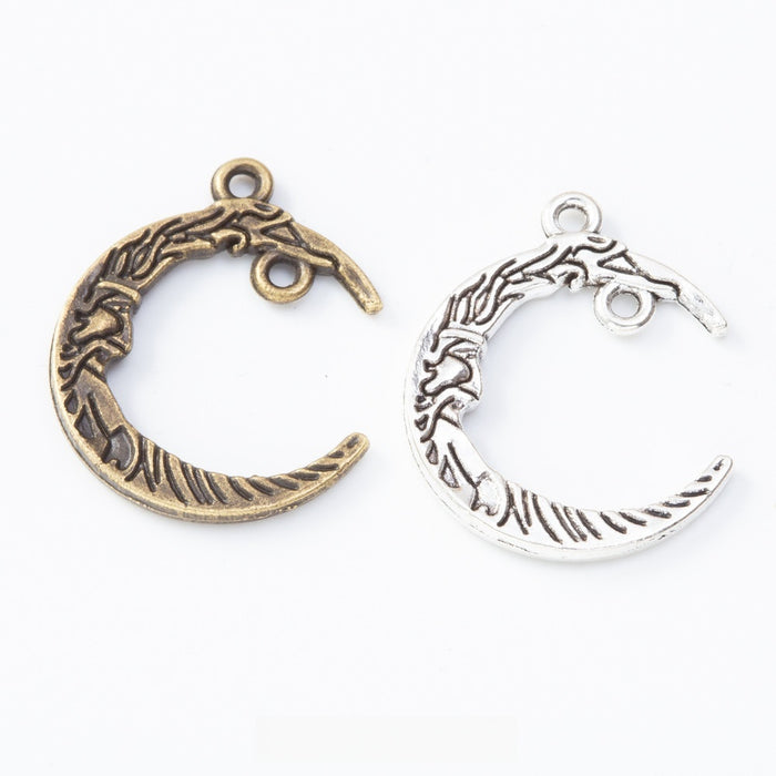Zinc Alloy Moon Charm Pendant No.186421 for DIY Necklace Bracelet Jewelry Making