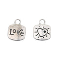 Zinc Alloy LOVE Charm Pendant No.169761 for DIY Necklace Bracelet Jewelry Making view 2