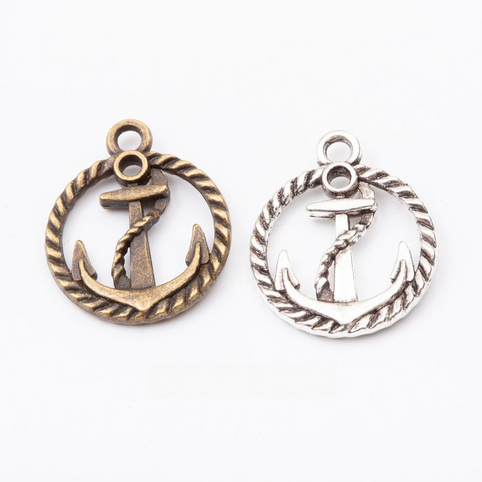 Zinc Alloy Anchor Charm Pendant No.616231 for DIY Necklace Bracelet Jewelry Making
