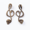 Zinc Alloy Music Skull Charm Pendant for DIY Necklace Bracelet Jewelry Making view 3