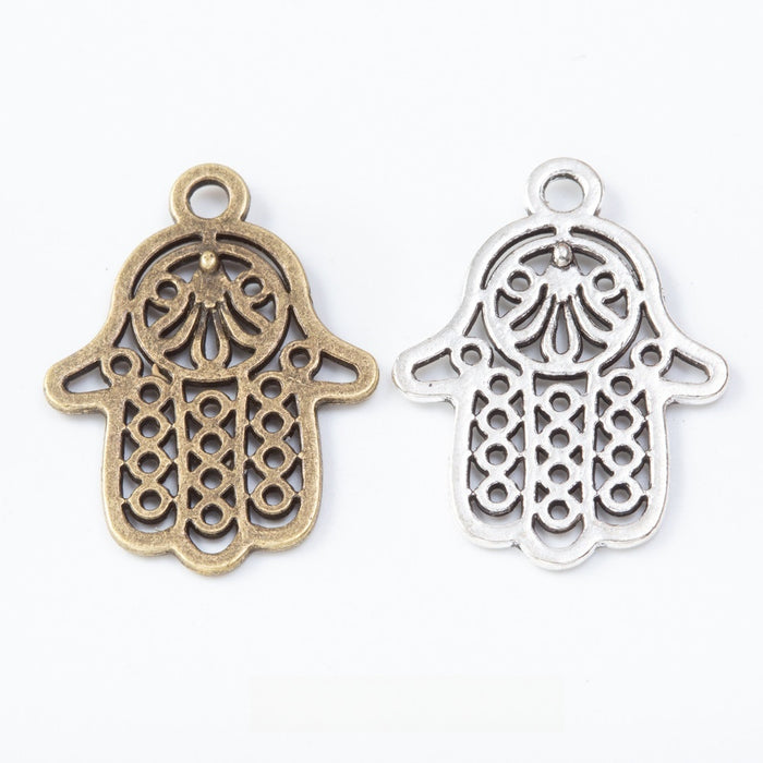 Zinc Alloy Hand Charm Pendant No.380840 for DIY Necklace Bracelet Jewelry Making