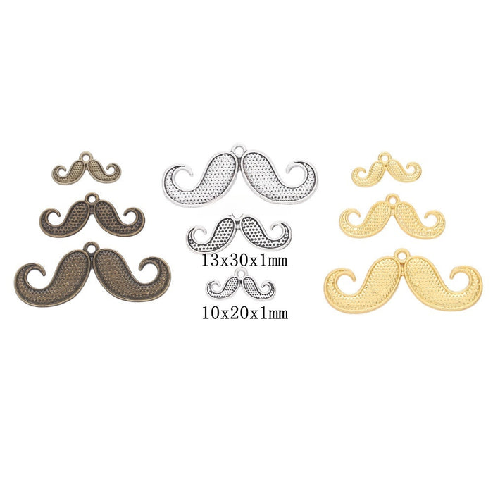 Zinc Alloy Mustache Charm Pendant for DIY Necklace Bracelet Jewelry Making