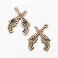 Zinc Alloy Double Pistols Charm Pendant for DIY Necklace Bracelet Jewelry Making view 2