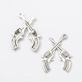Zinc Alloy Double Pistols Charm Pendant for DIY Necklace Bracelet Jewelry Making view 3