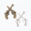 Zinc Alloy Double Pistols Charm Pendant for DIY Necklace Bracelet Jewelry Making view 4