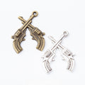 Zinc Alloy Double Pistols Charm Pendant for DIY Necklace Bracelet Jewelry Making view 1