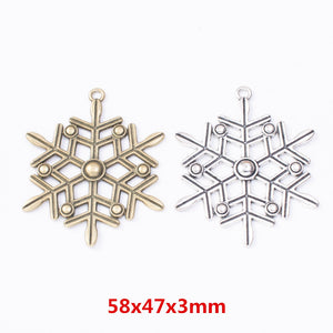 Zinc Alloy Snowflake Charm Pendant No.653008 for DIY Necklace Bracelet Jewelry Making