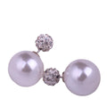 Elegant Double Sided Pearl Studs With Rhinestone Crystal Ball Alloy Candy Round Korean Style Earrings view 5