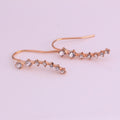 Elegant Korean Big Dipper Seven Star Alloy Rhinestone Chain Tassel Drop Hook Jewelry Earrings view 2