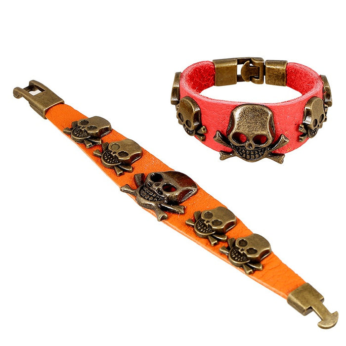 European American New Buckle Clasp Genuine Cowhide Leather Retro Punk Bracelet