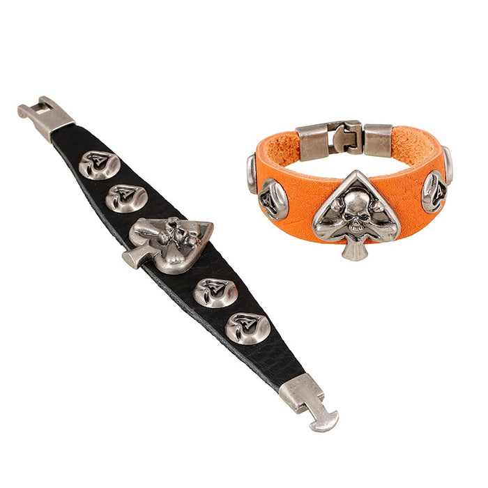 European American New Buckle Clasp Genuine Leather Bracelet Vintage Punk Accessory