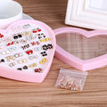 Colorful Enamel Alloy Stud Set With Bow Flower Cherry Heart Animal Shapes Boxed 36 Pairs Earrings view 3