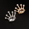 Gold Rhinestone Small Crown Brooch, Unisex Suit Shirt Collar Pin Jewelry view 2