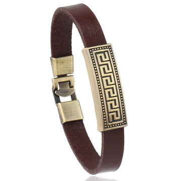 Vintage Genuine Cowhide Leather Bracelet For Men And Women, Simple Artistic Fashion Bangle