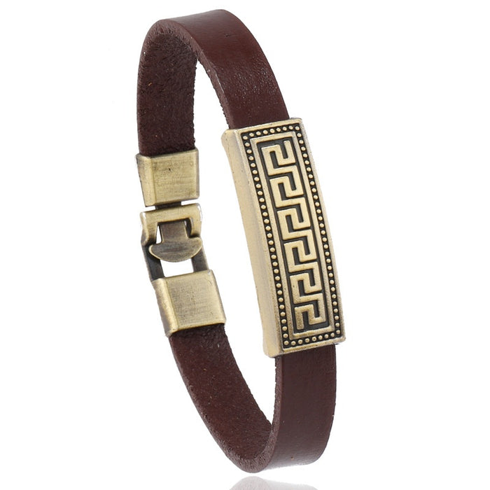 Vintage Genuine Cowhide Leather Bracelet For Men And Women, Simple Artistic Fashion Bangle