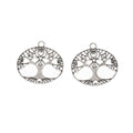 Antique Silver Zinc Alloy Tree Of Life Charm Pendant No.934479 for DIY Necklace Bracelet Jewelry Making view 2
