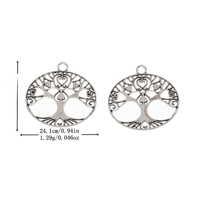 Antique Silver Zinc Alloy Tree Of Life Charm Pendant No.934479 for DIY Necklace Bracelet Jewelry Making