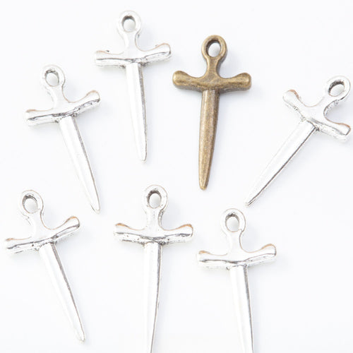 Zinc Alloy Sword Charm Pendant for DIY Necklace Bracelet Jewelry Making