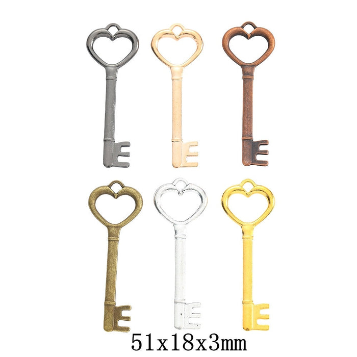 Zinc Alloy Key Charm Pendant No.747480 for DIY Necklace Bracelet Jewelry Making