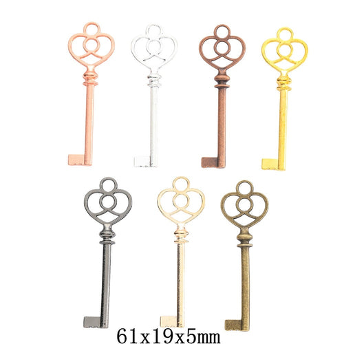 Zinc Alloy Key Charm Pendant No.747104 for DIY Necklace Bracelet Jewelry Making