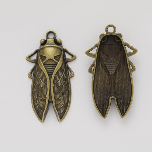 Zinc Alloy Cicada Charm Pendant for DIY Necklace Bracelet Jewelry Making