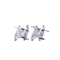 Elegant Geometric Hollow Square Zircon Copper Stud Earrings Korean Style Minimalist Wrap Crystal Earrings view 5