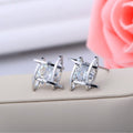 Elegant Geometric Hollow Square Zircon Copper Stud Earrings Korean Style Minimalist Wrap Crystal Earrings view 1