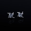 Elegant Geometric Hollow Square Zircon Copper Stud Earrings Korean Style Minimalist Wrap Crystal Earrings view 4