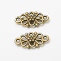 Zinc Alloy Double Flower Charm Pendant No.663295 for DIY Necklace Bracelet Jewelry Making view 2
