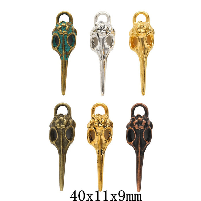 Zinc Alloy Bird Skull Charm Pendant for DIY Necklace Bracelet Jewelry Making