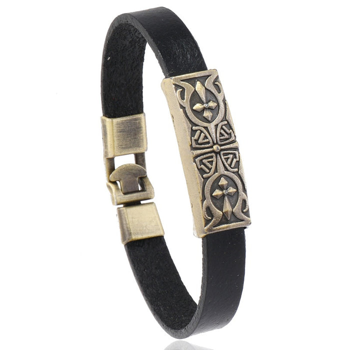 Creative Vintage Punk Leather Bracelet Unisex Street Hip Hop Wristband Fashion Hand Accessory