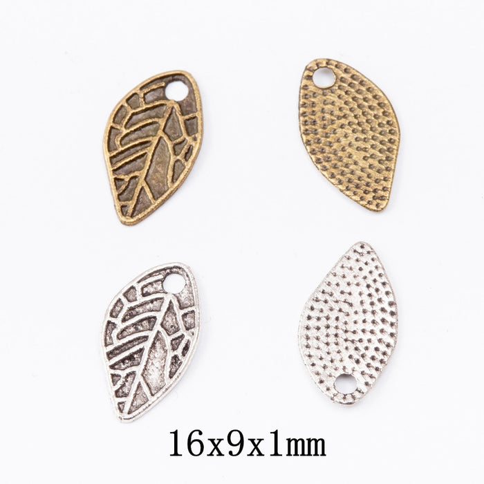 Zinc Alloy Leaf Charm Pendant No.190680 for DIY Necklace Bracelet Jewelry Making