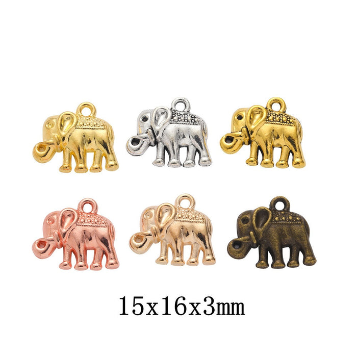 DIY Vintage Alloy Jewelry Accessory Elephant Pendant Charm For Necklace Making