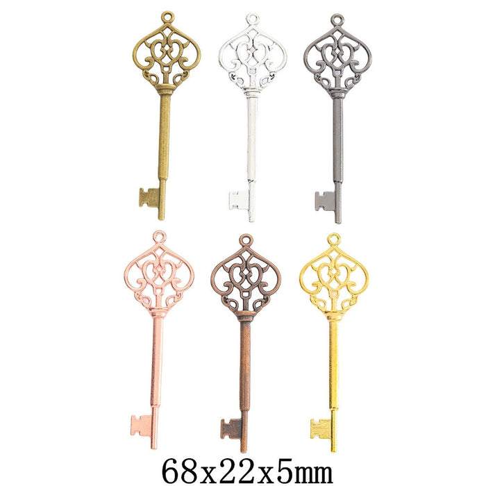 Zinc Alloy Key Charm Pendant No.606214 for DIY Necklace Bracelet Jewelry Making