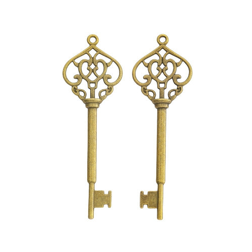 Zinc Alloy Key Charm Pendant No.606214 for DIY Necklace Bracelet Jewelry Making