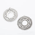 Zinc Alloy Floral Ring Charm Pendant for DIY Necklace Bracelet Jewelry Making view 2
