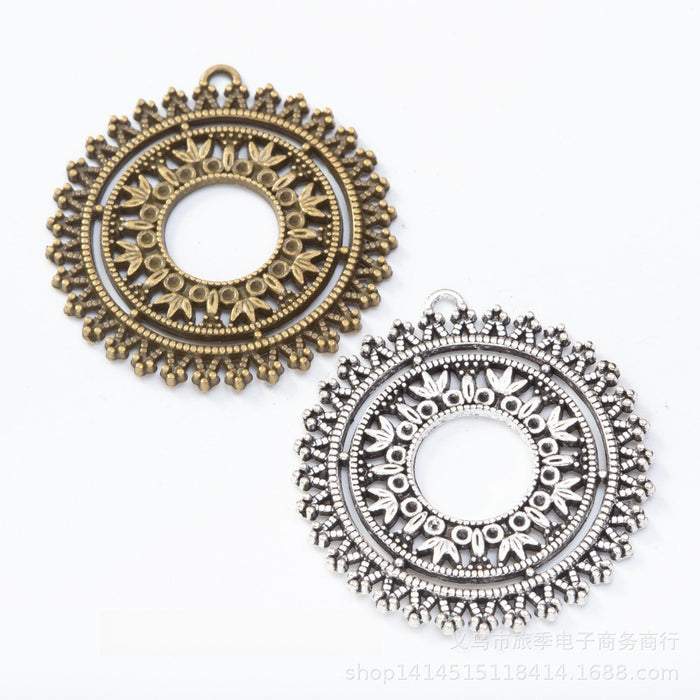 Zinc Alloy Floral Ring Charm Pendant for DIY Necklace Bracelet Jewelry Making