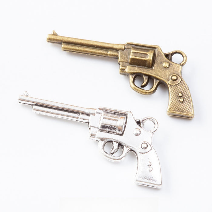 Zinc Alloy Pistol Charm Pendant No.682257 for DIY Necklace Bracelet Jewelry Making