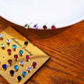 Korean Style 12 Pairs Colorful Round Crystal Rhinestone Alloy Stud Set Elegant Minimalist Women's Earrings view 4