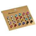 Korean Style 12 Pairs Colorful Round Crystal Rhinestone Alloy Stud Set Elegant Minimalist Women's Earrings view 5