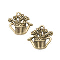 DIY Vintage Alloy Watering Can With Flower Pendant Charm For Jewelry Accessory Making view 3