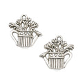 DIY Vintage Alloy Watering Can With Flower Pendant Charm For Jewelry Accessory Making view 4