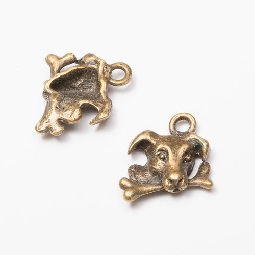 Zinc Alloy Dog With Bone Charm Pendant for DIY Necklace Bracelet Jewelry Making
