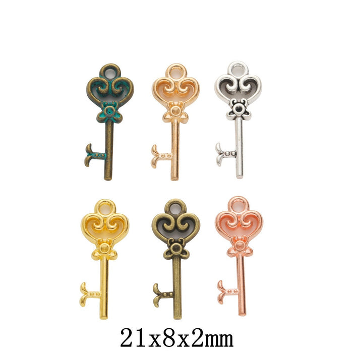Zinc Alloy Key Charm Pendant No.673006 for DIY Necklace Bracelet Jewelry Making