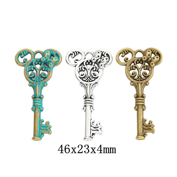 Zinc Alloy Key Charm Pendant No.785230 for DIY Necklace Bracelet Jewelry Making