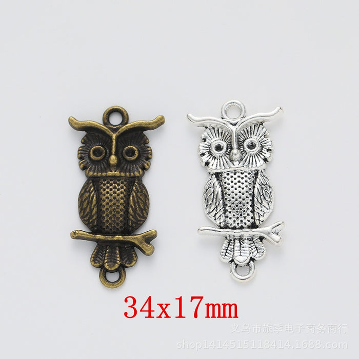 Zinc Alloy Owl Charm Pendant No.108362 for DIY Necklace Bracelet Jewelry Making