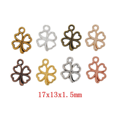 Zinc Alloy Four Leaf Clover Charm Pendant No.797933 for DIY Necklace Bracelet Jewelry Making
